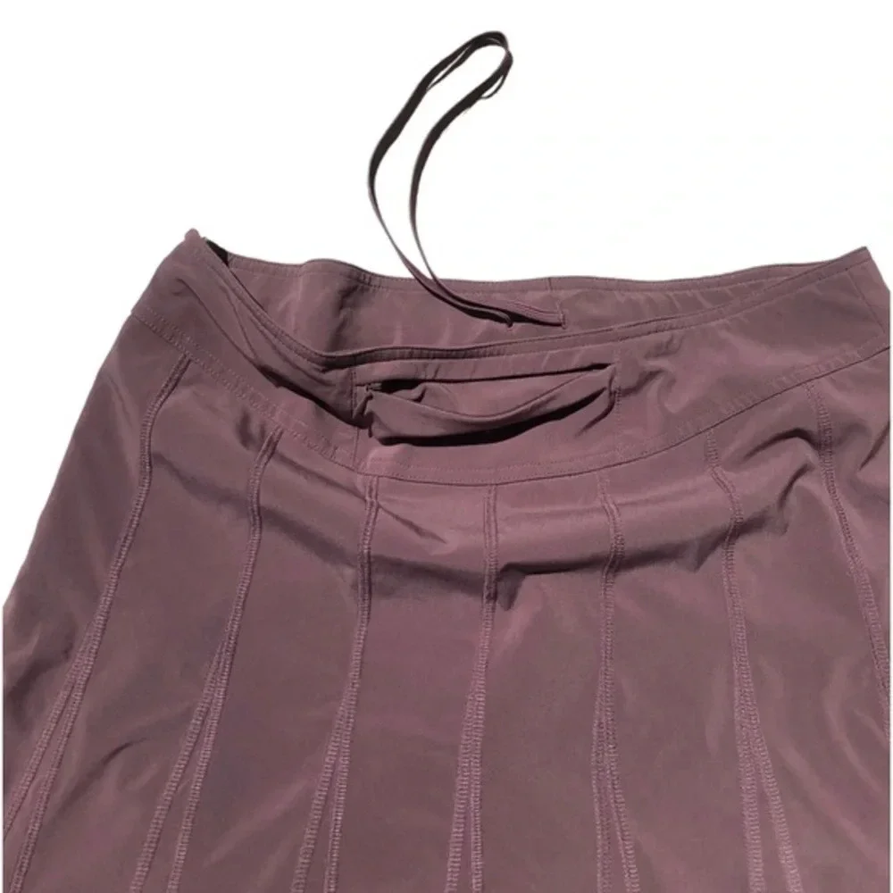 Athleta Womens Stretch Knee Length Athletic Wear About Pleated Skirt Brown 12T